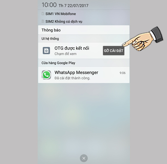 Bước 4: Thông báo kết nối trên điện thoại.